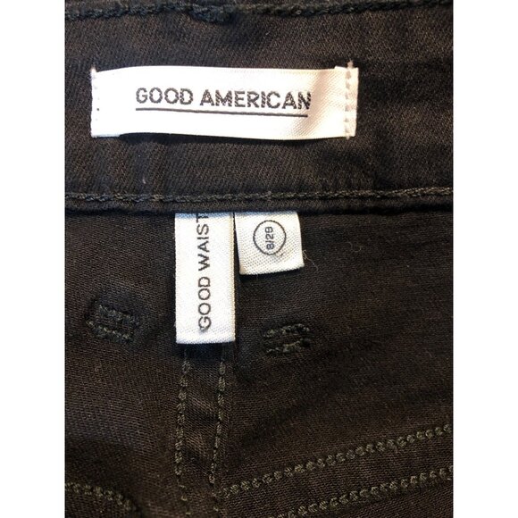 Good American Good Legs Hi Rise Skinny Black Jeans Lace Up Detail Size 8 - Picture 6 of 9